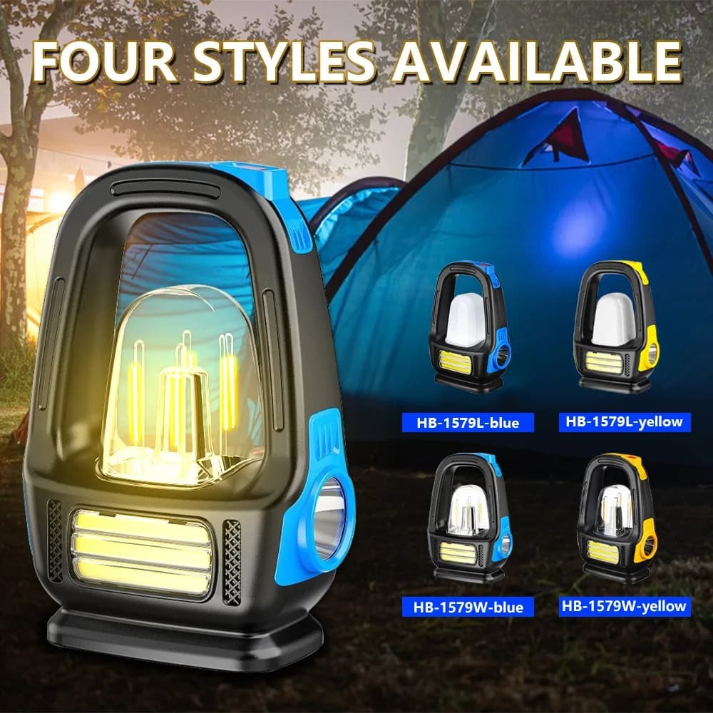 Solar Rechargeable Camping Lantern Light Bright COB Flashlight For Hiking & Fishing view 5