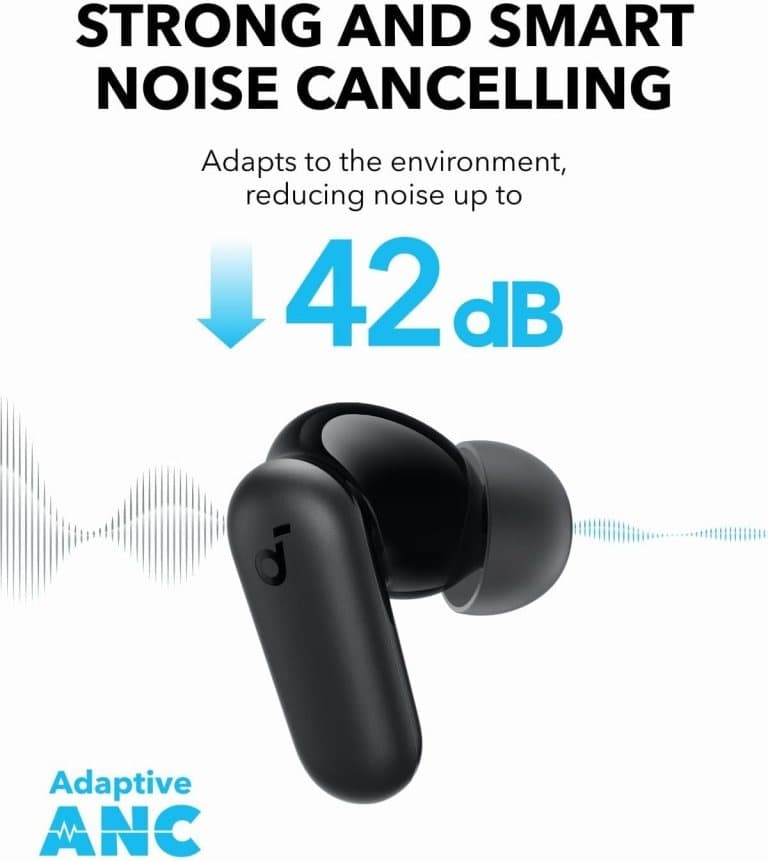 Soundcore P30i by Anker Noise Cancelling Earbuds, Powerful Bass, 45H Playtime, IP54 view 2