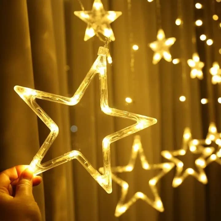 Star Curtain Light 6 Big Star 6 Small Star Light With 8 Flashing Modes 12 Stars view 2