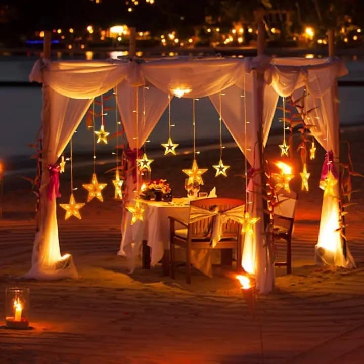 Star Curtain Light 6 Big Star 6 Small Star Light With 8 Flashing Modes 12 Stars view 3