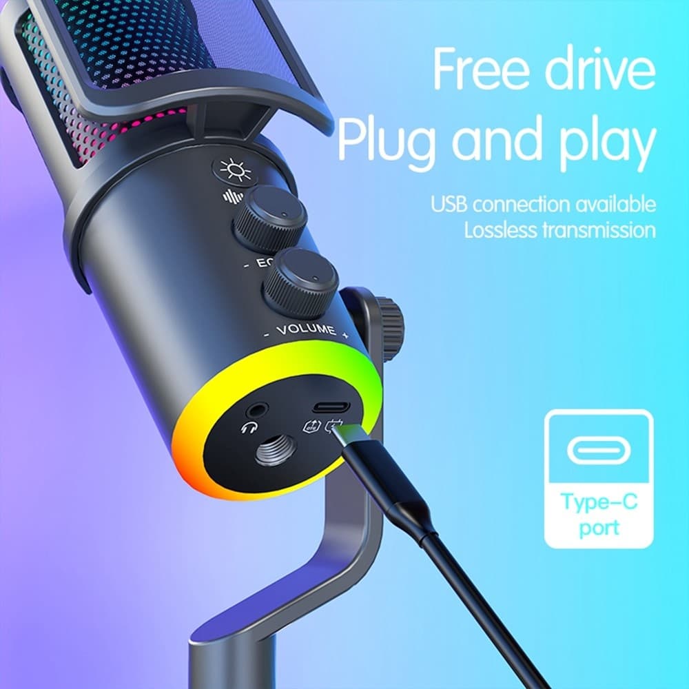 SU9C RGB Gaming USB Microphone with Pop Filter & Mesh view 4