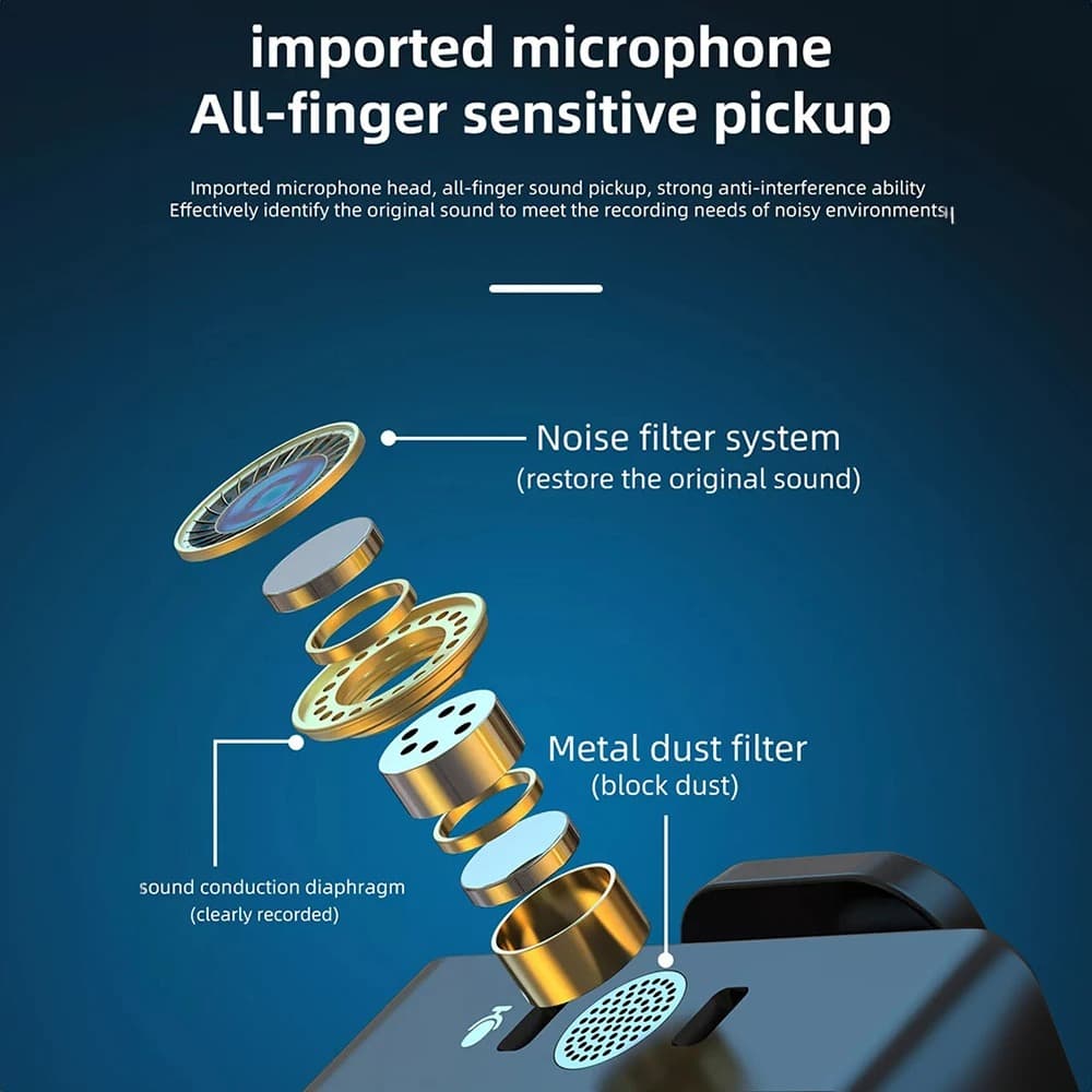 SX9 Dual Mini Wireless Lavalier Microphone For Mobile Phone Camera view 3