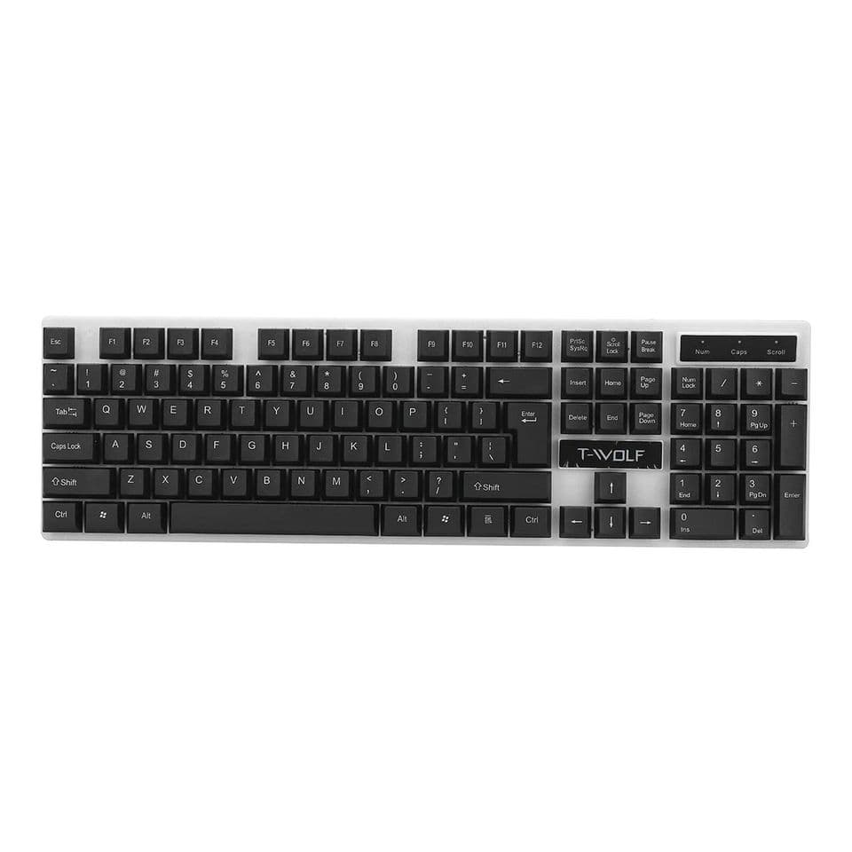 T-Wolf TF230 Wired Keyboard And Mouse Set USB RGB Backlit view 3