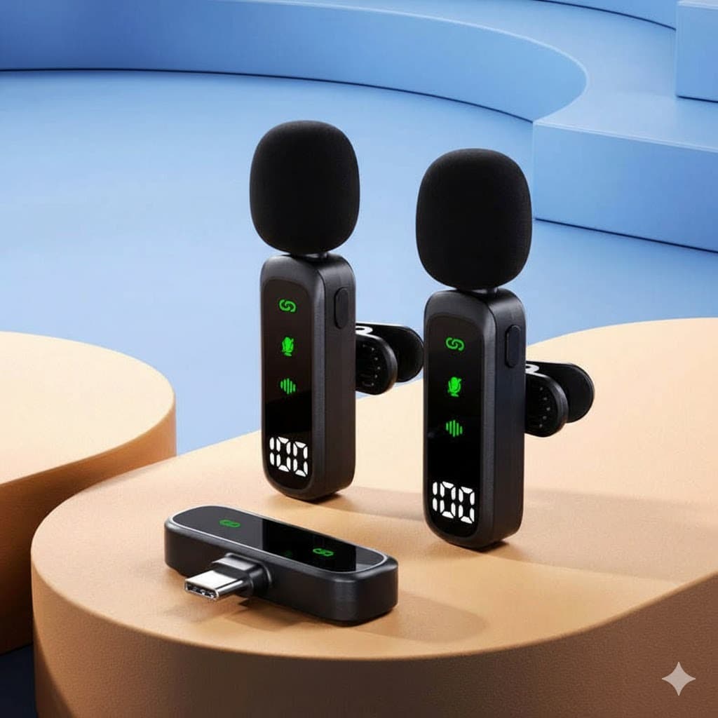 T20 Wireless Dual Lavalier Type-C And Lightning Microphone With Noise Reduction view 3