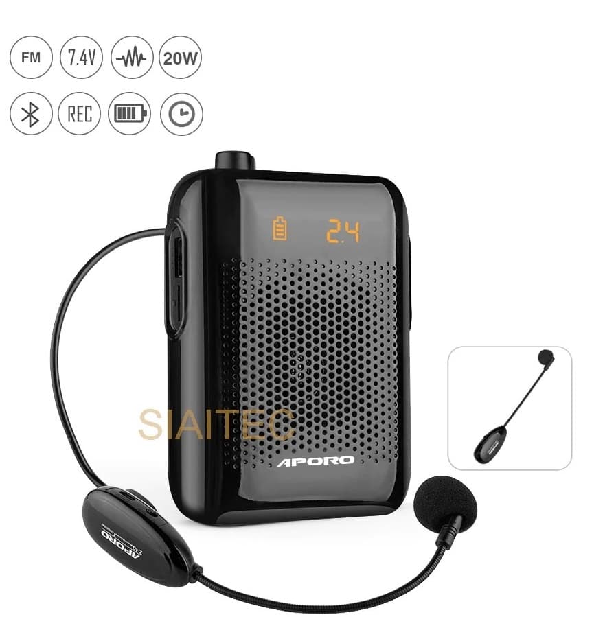 T30 Bluetooth UHF /2.4G 20W Portable Microphone Speaker, Amplifier with UHF Wireless Mic or 2.4G Wireless Mic