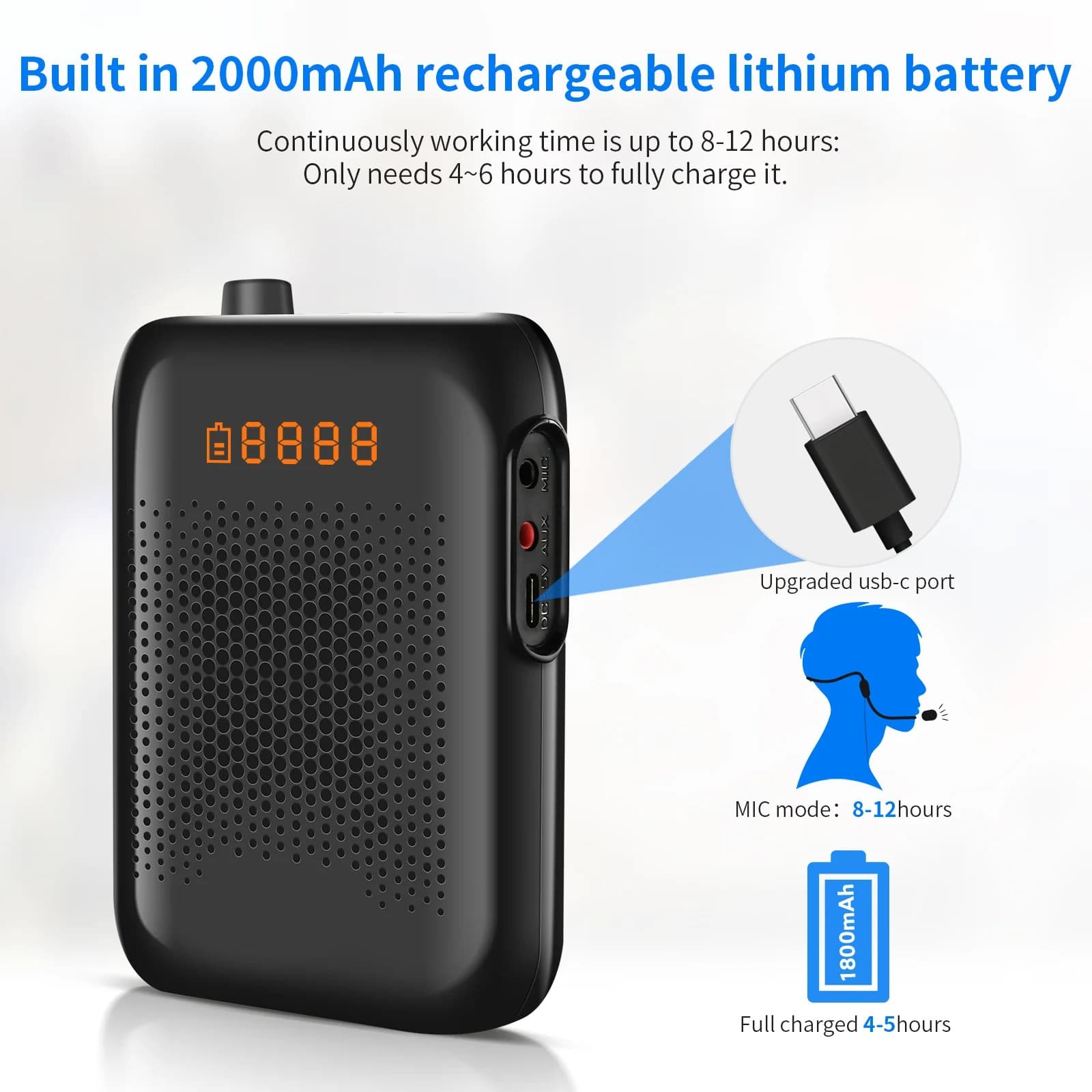 T30 Bluetooth UHF /2.4G 20W Portable Microphone Speaker, Amplifier with UHF Wireless Mic or 2.4G Wireless Mic view 2