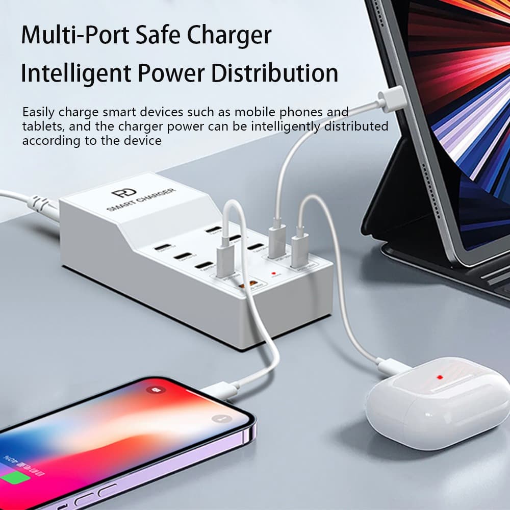 T8+ 72W Smart USB-C 10-Port Charger For Multiple Devices view 5