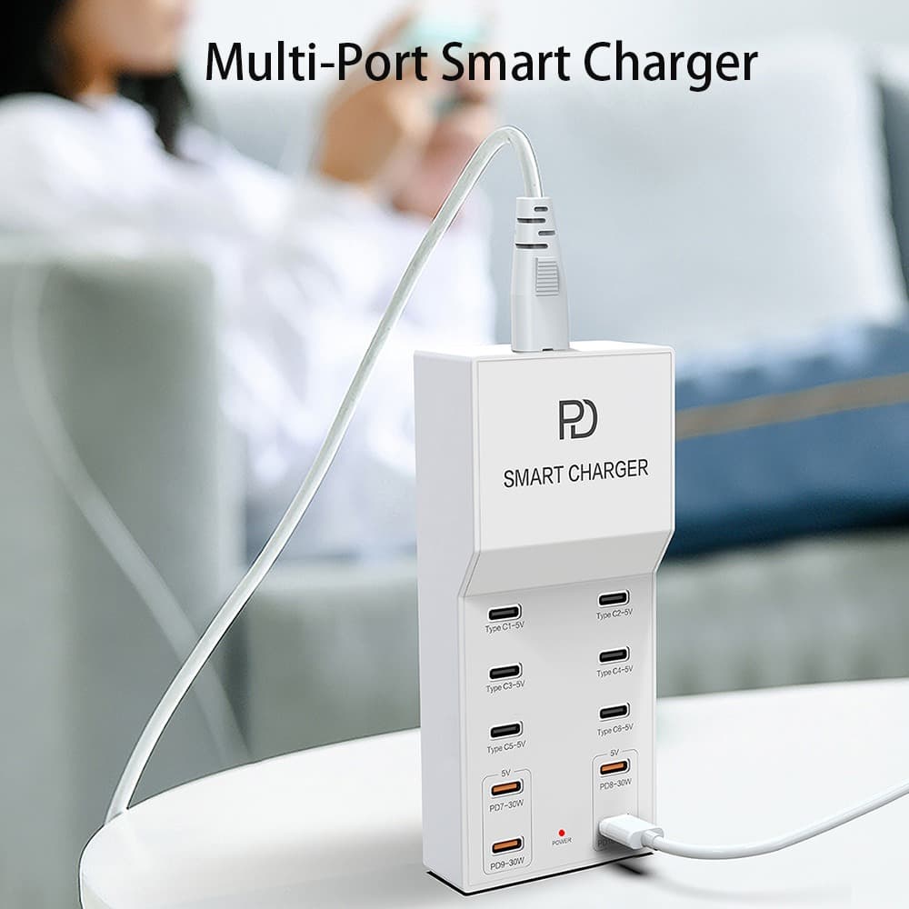 T8+ 72W Smart USB-C 10-Port Charger For Multiple Devices view 6