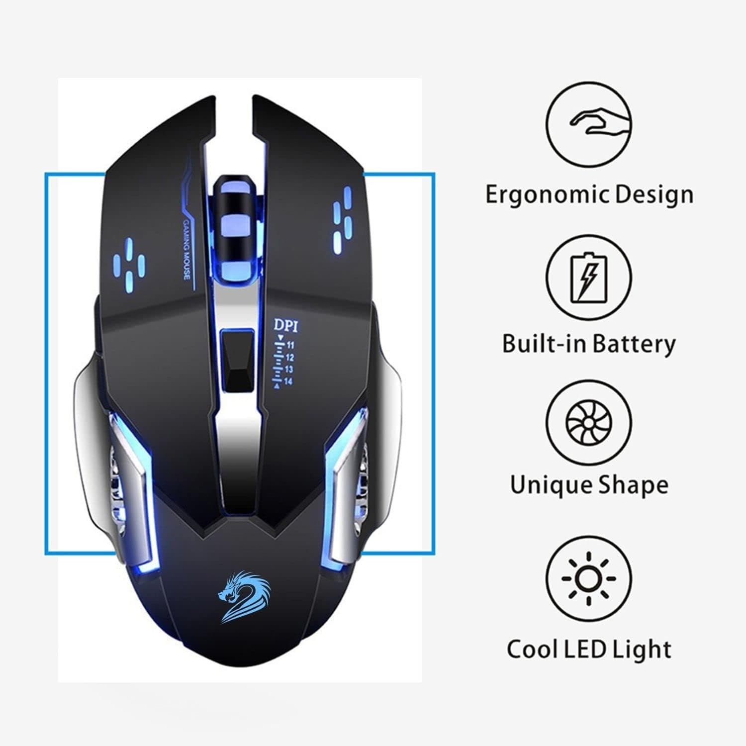T85 Rechargeable Wireless Mouse 2.4G Gaming Mouse view 2