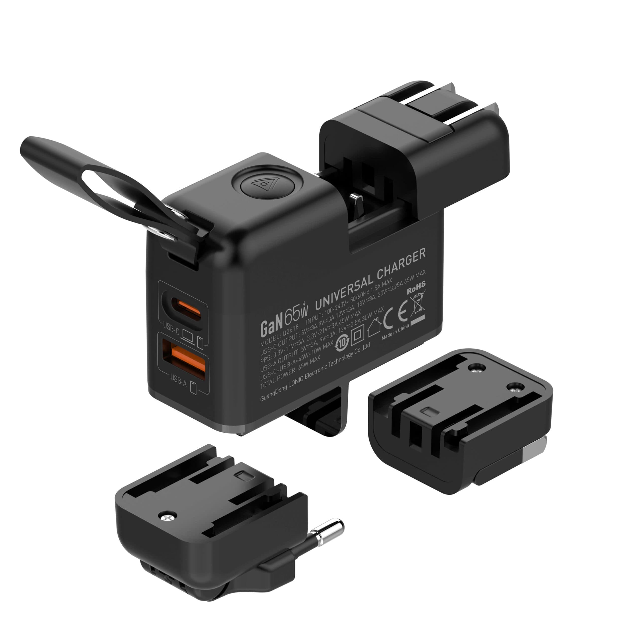 The LDNIO Q2618 GaN 65W Fast Charging Universal Travel Fast Charger Comes With EU/UK/US Adapter