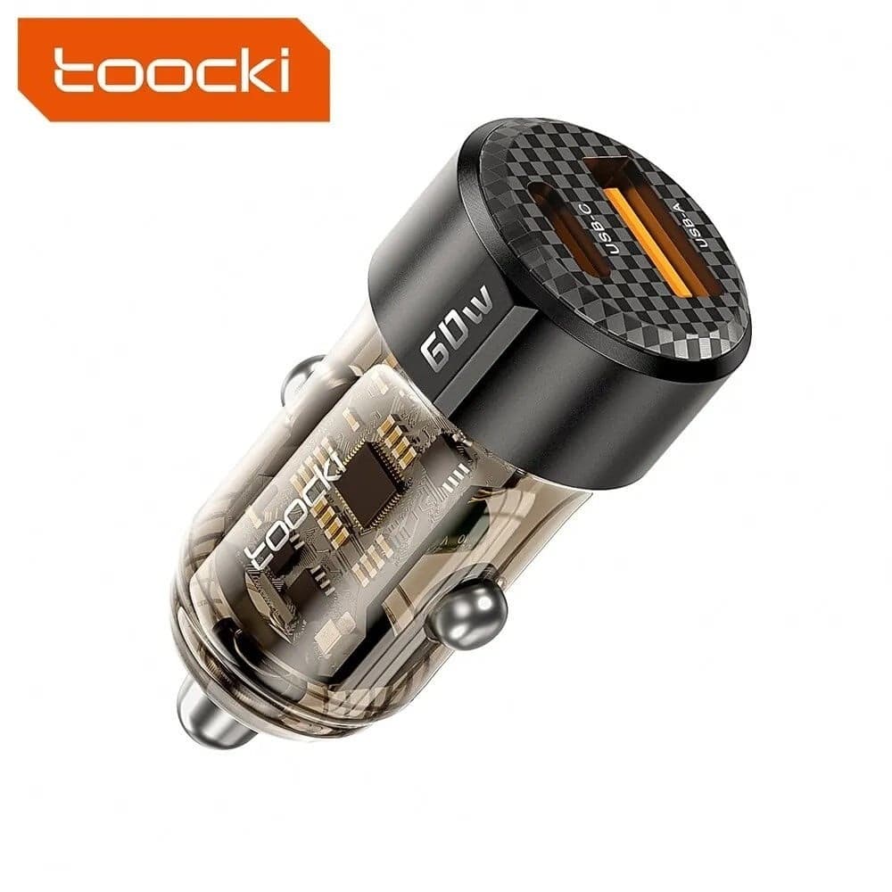 Toocki LL01 60W Car Charger with 30W Quick Charge & Transparent Case