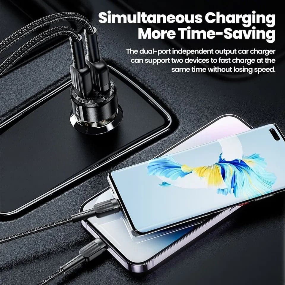 Toocki LL01 60W Car Charger with 30W Quick Charge & Transparent Case view 2