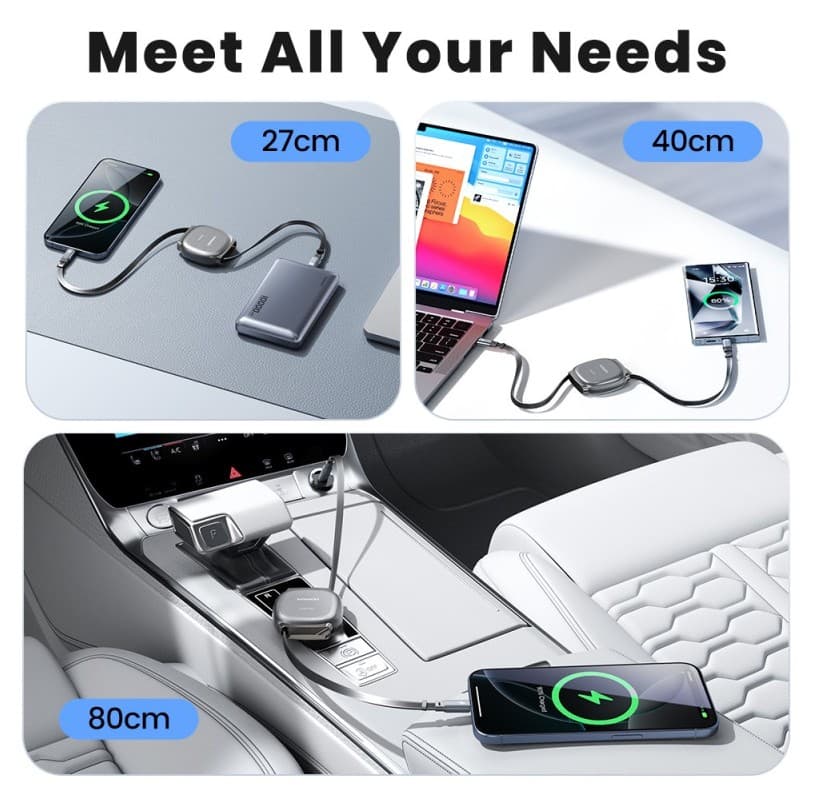 Toocki X105 100 Watt Retractable USB-C To USB-C Cable view 5