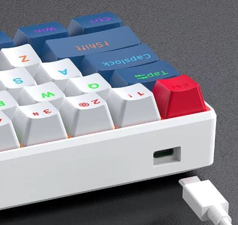 TWOLF T60 60% Wired RGB Blue Switch Mechanical Gaming Keyboard view 3