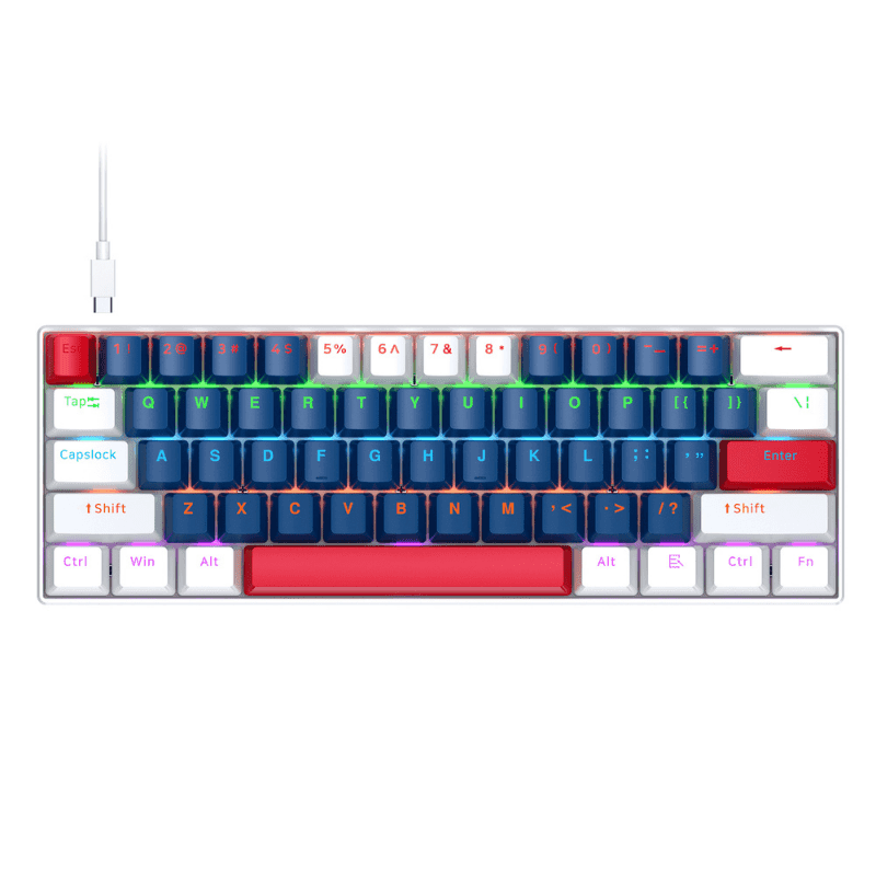 TWOLF T60 60% Wired RGB Blue Switch Mechanical Gaming Keyboard
