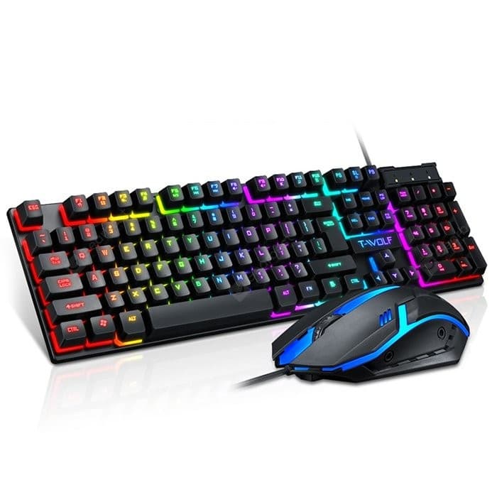 TWOLF TF200 Wired Keyboard And Mouse Kit Gaming LED Backlight