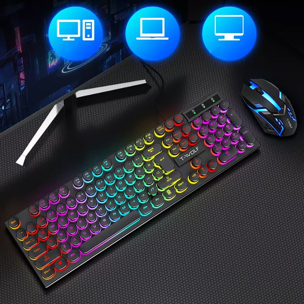 Twolf TF270 RGB LED Backlight USB Wired Gaming Keyboard And Mouse Set view 4