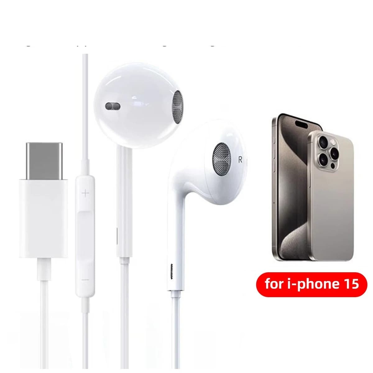Type C Wired Earphones In-Ear With Mic For For Type C Devices
