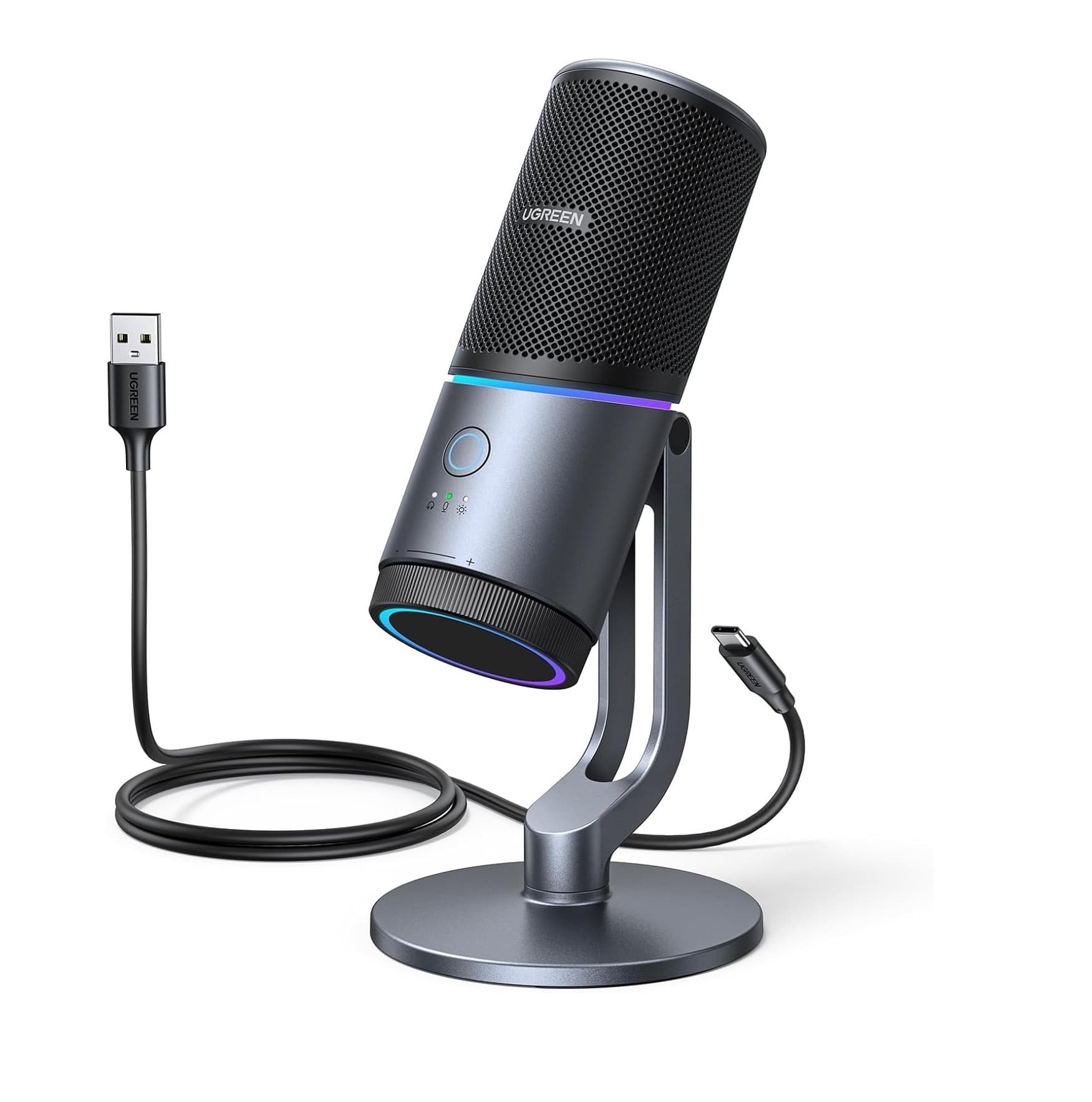 UGREEN 35629 USB Condenser Gaming Mic with RGB & Noise Cancellation
