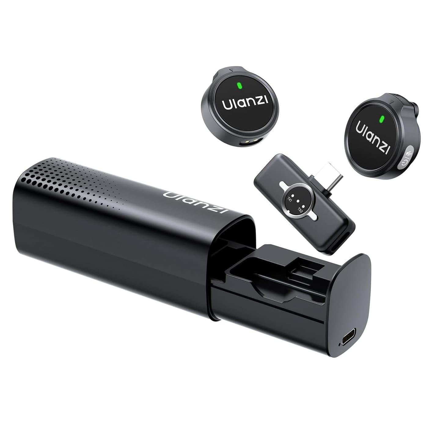 ULANZI A21 Wireless Lavalier Microphone USB-C AI Noise Reduction 36H Battery