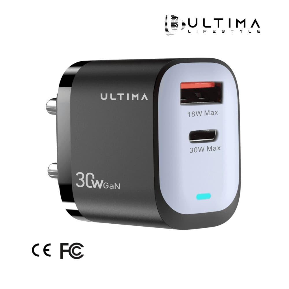 Ultima Rapid 30W Charger Dual Port GaN Charging Adapter