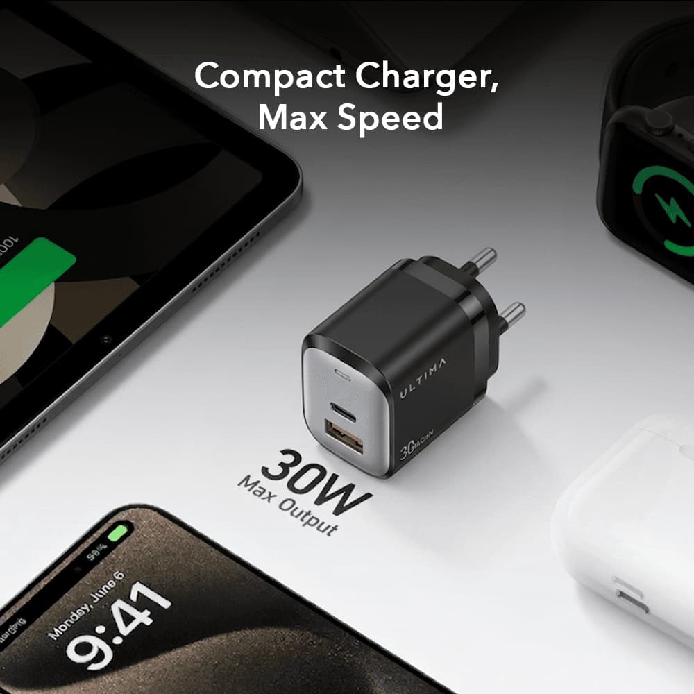 Ultima Rapid 30W Charger Dual Port GaN Charging Adapter view 5