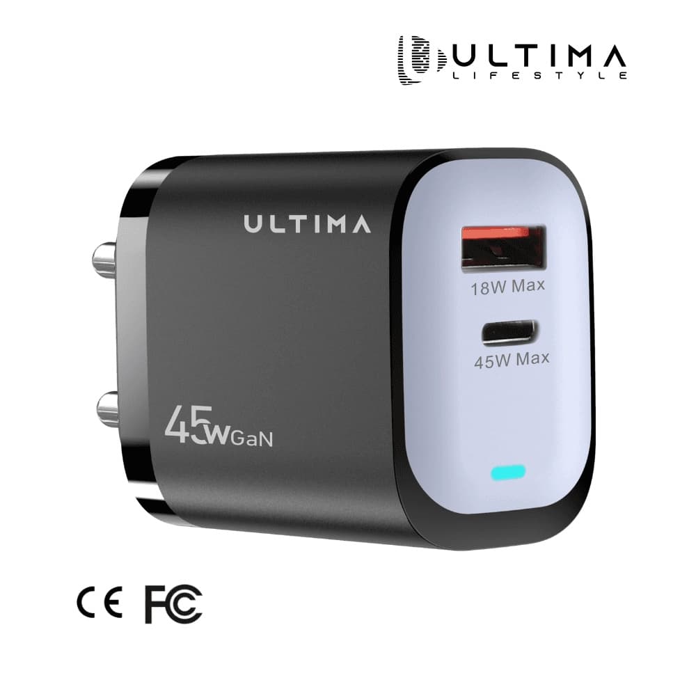 Ultima Rapid 45W Dual Port GaN Charging Adapter