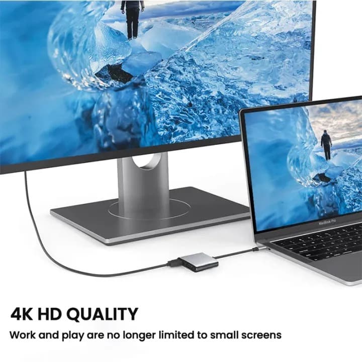 USB C Hub 4 in 1 4K HDMI VGA Adapter With USB 3.0 Type-C Dongle view 2