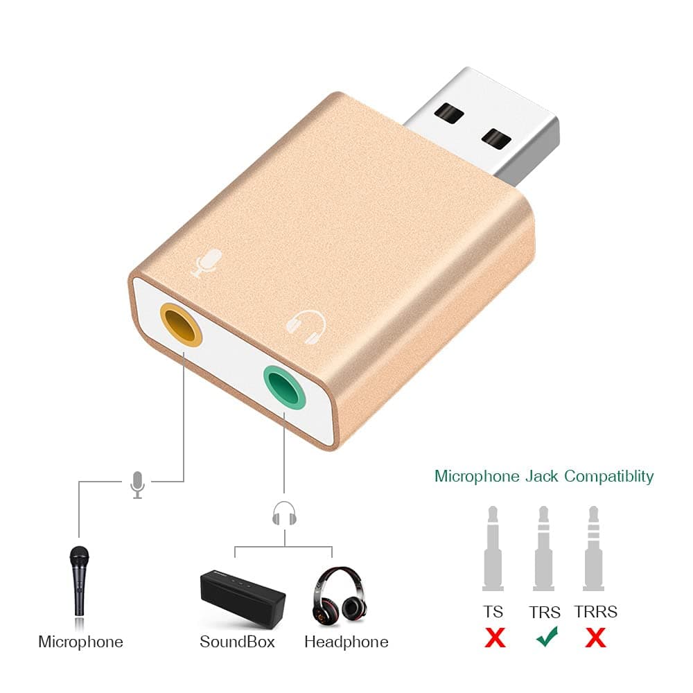 USB Mini Sound Card External Audio Adapter Interface Converter view 2