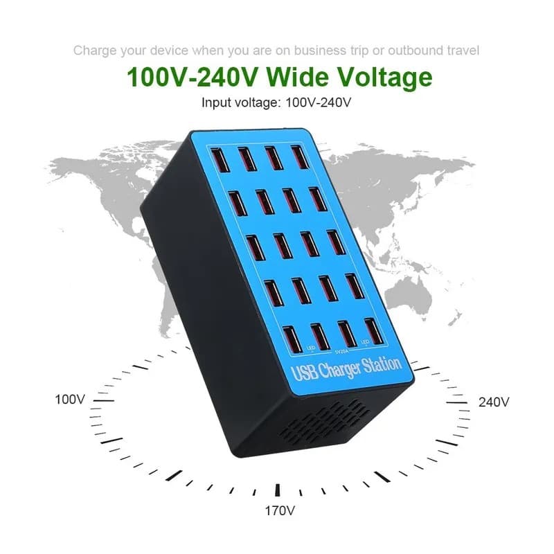 USB Smart Charger Hub Station With 20 Ports view 2