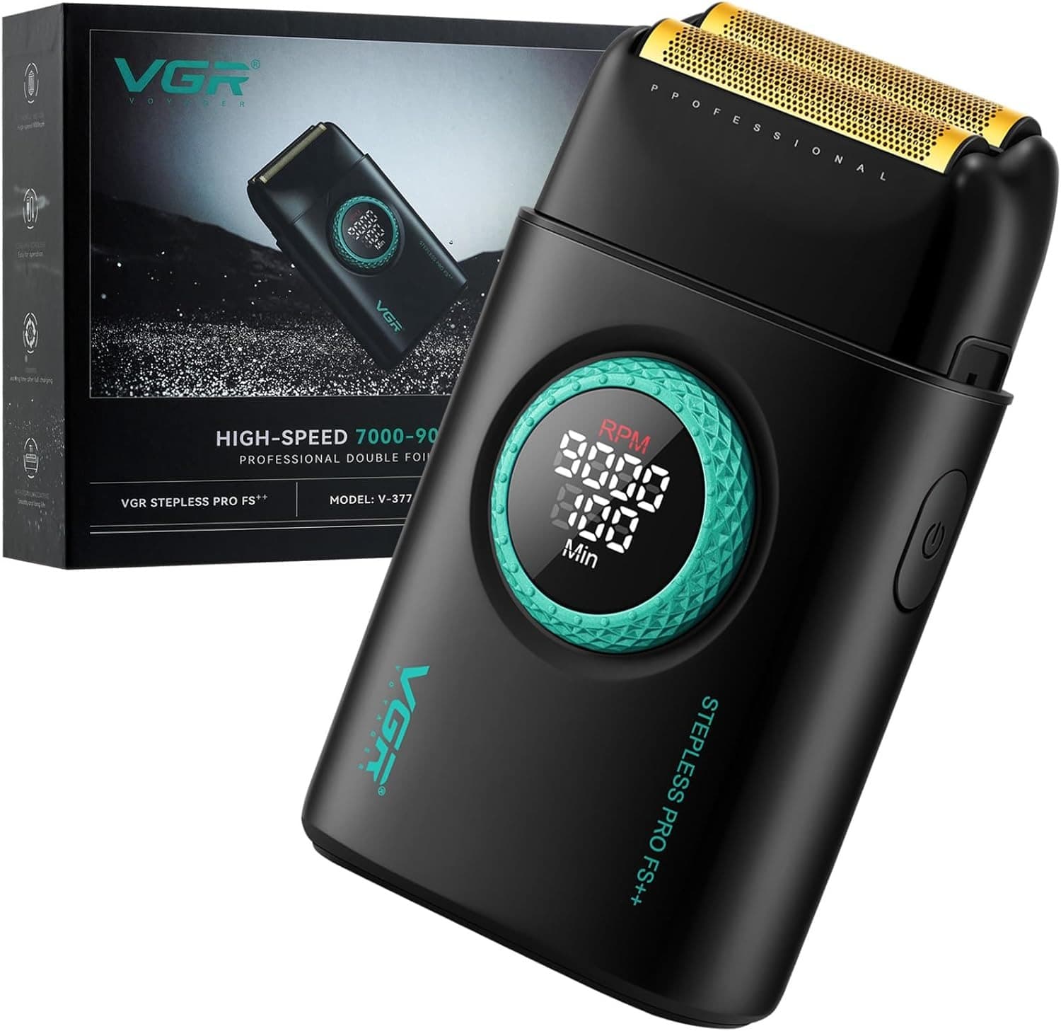 VGR 377 Men’s Electric Foil Shaver Titanium Foils  9000 RPM Motor