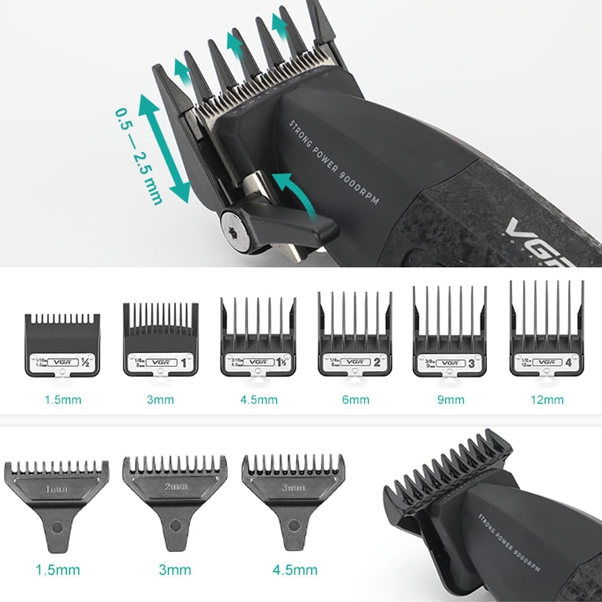 VGR 640 Professional Hair Clippers For Men 2 Piece Set view 2