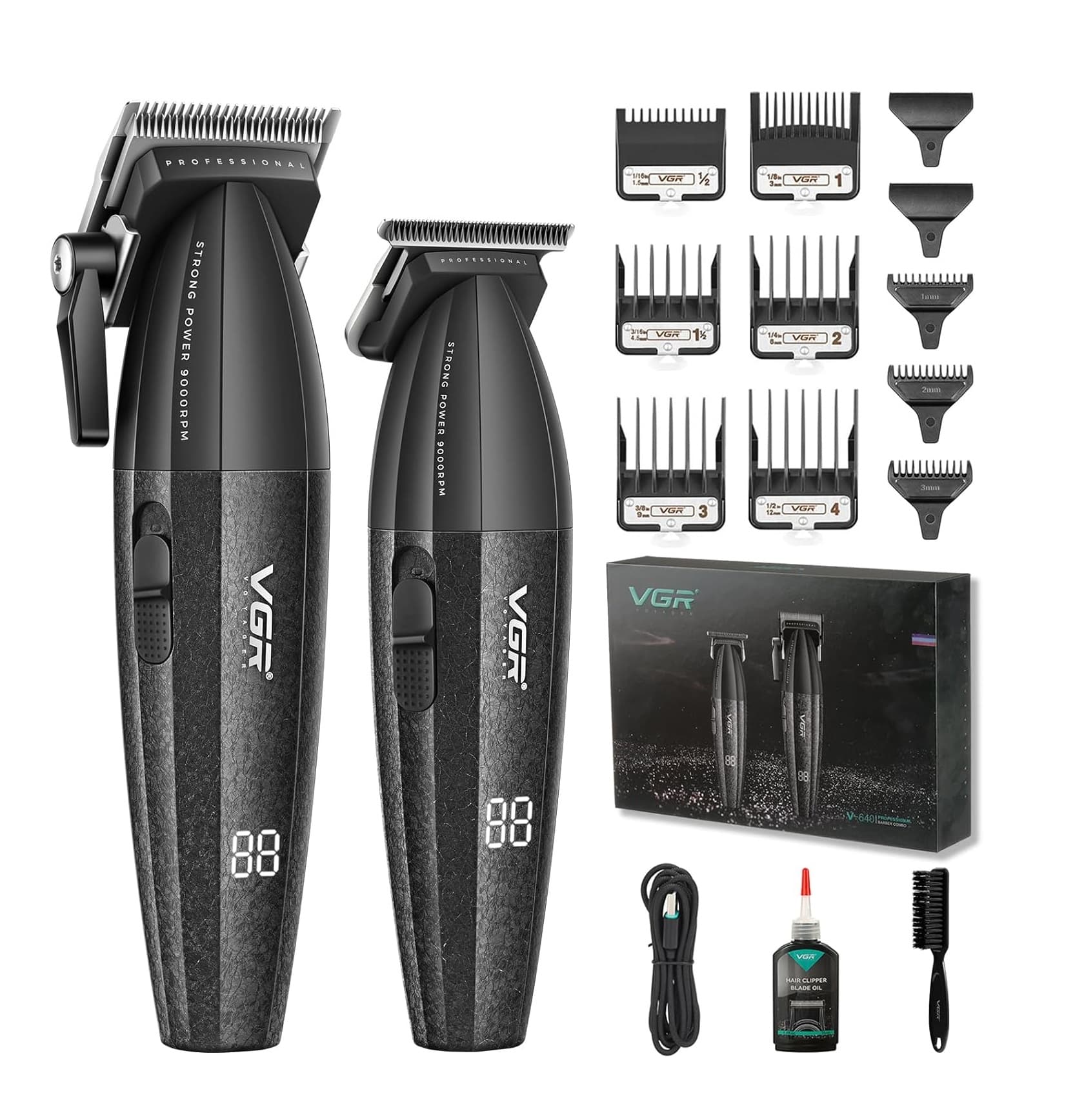 VGR 640 Professional Hair Clippers For Men 2 Piece Set