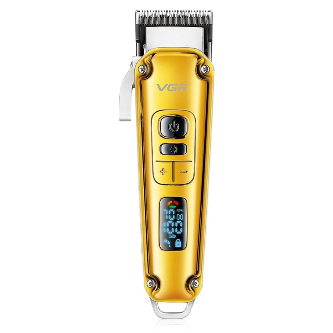 VGR V006 Professional Hair Trimmer with Digital Display Taper Lever 5500-7000RPM Button