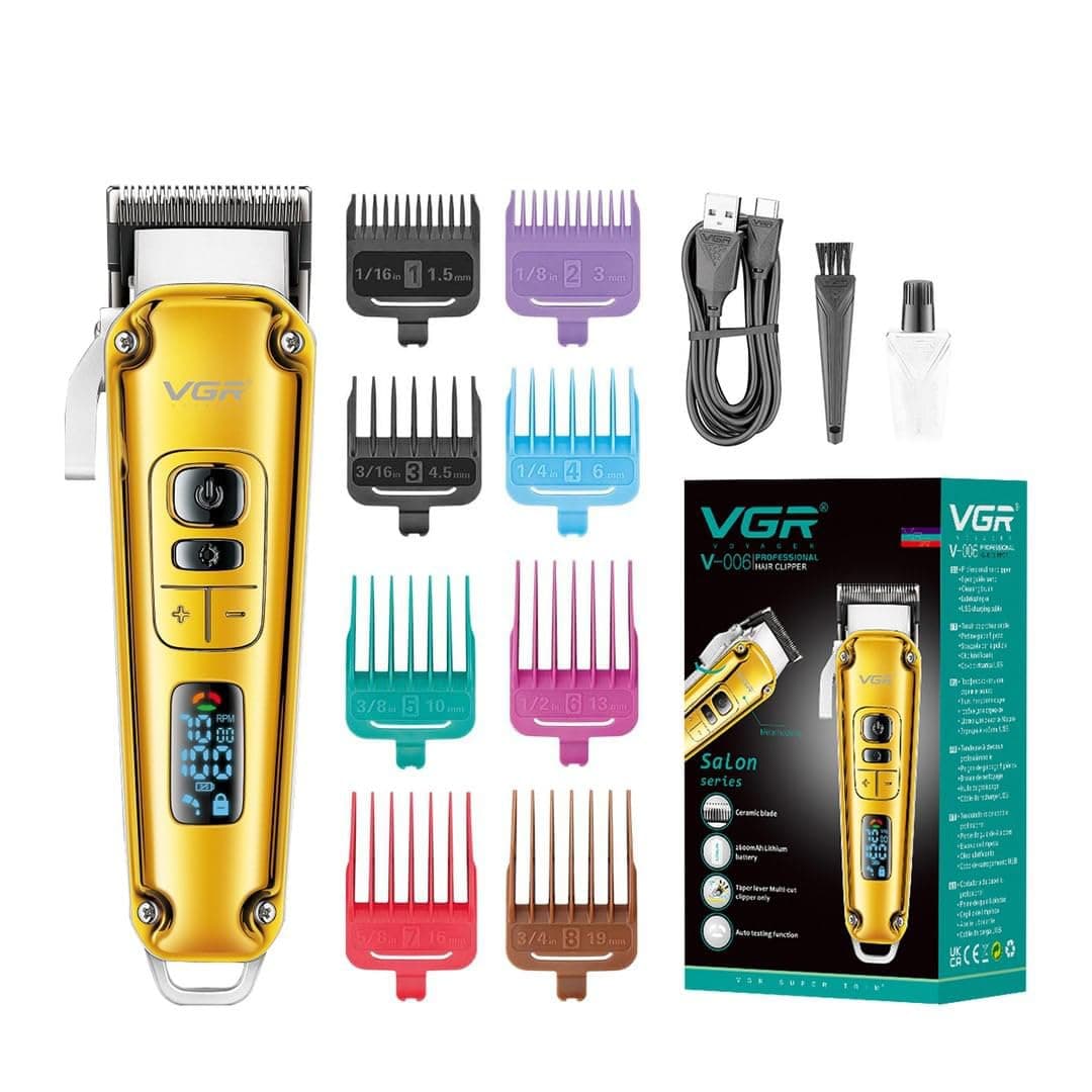 VGR V006 Professional Hair Trimmer with Digital Display Taper Lever 5500-7000RPM Button view 3