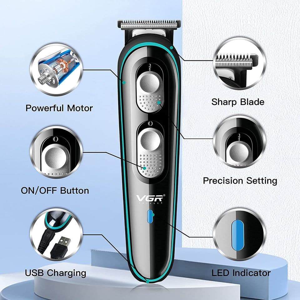 VGR V055 Professional Cordless Rechargeable Beard Hair Trimmer Clippers Cutter view 3