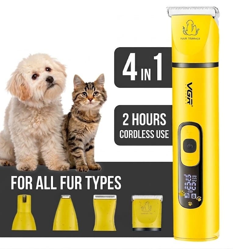 VGR V204 4-in-1 Wireless Pet Grooming Clipper (Dogs And Cats)