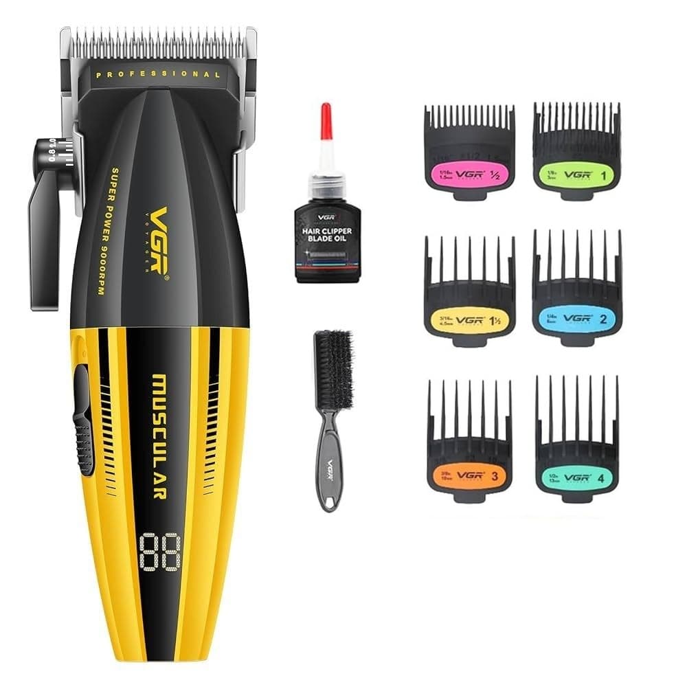 VGR V285 Professional Hair Clipper: 9000 RPM High-Speed Motor & DLC Ceramic Blade