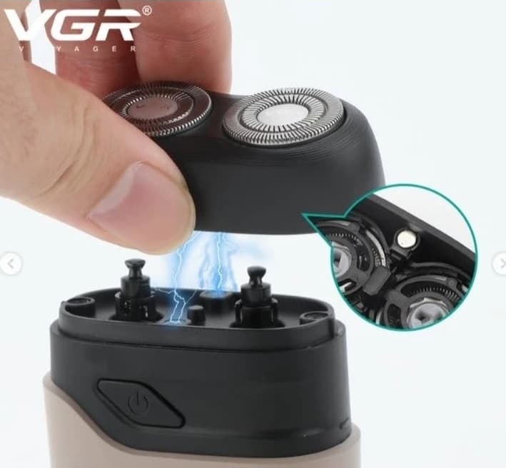 VGR V345 Mini Shaver IPX 7 Waterproof And Double Rotary Heads view 2