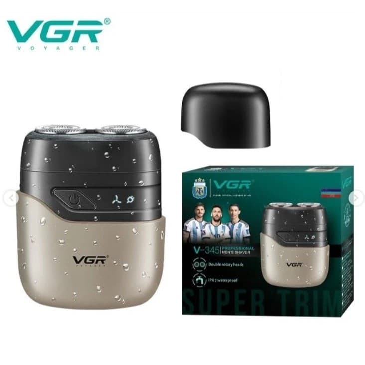 VGR V345 Mini Shaver IPX 7 Waterproof And Double Rotary Heads