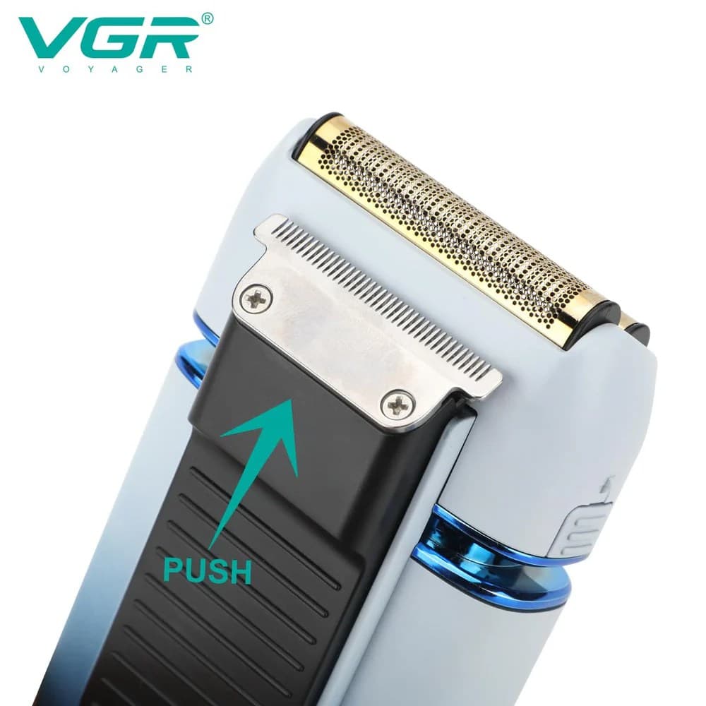 VGR V362 SUPER TRIM Foil Shaver For Men Titanium Dual Foils 2 Speeds IPX-6 Waterproof view 2