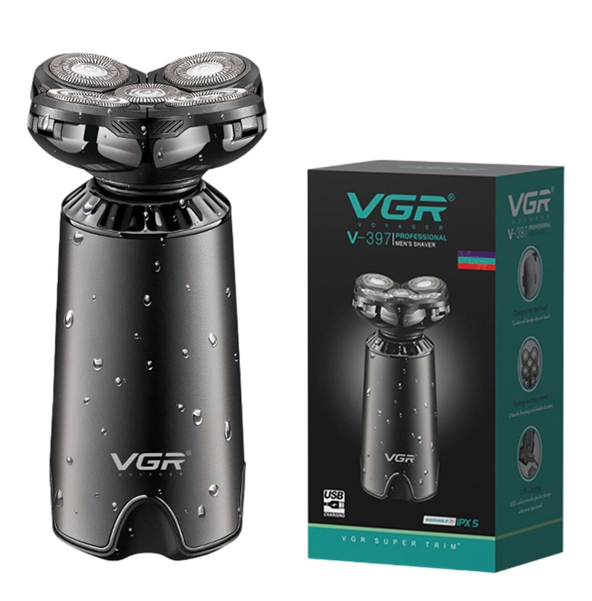 VGR V397 Portable 3 Head Electric Shaver For Men IPX5