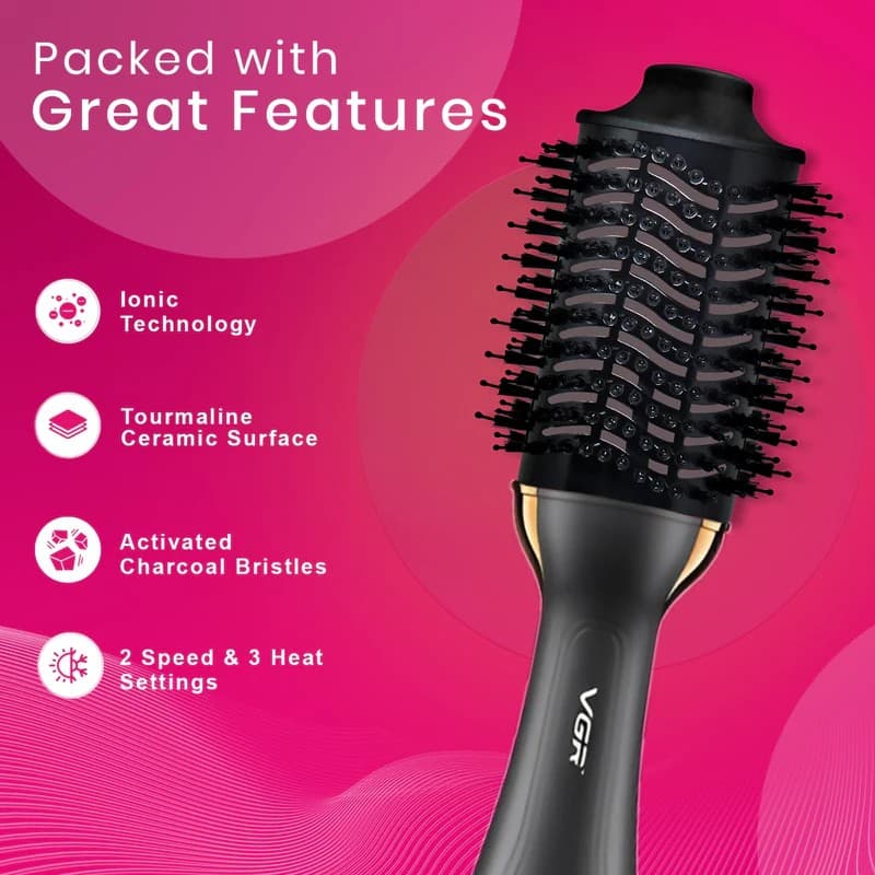 VGR V492 Professional Hot Air Hair Dryer Comb Brush 1000W view 3
