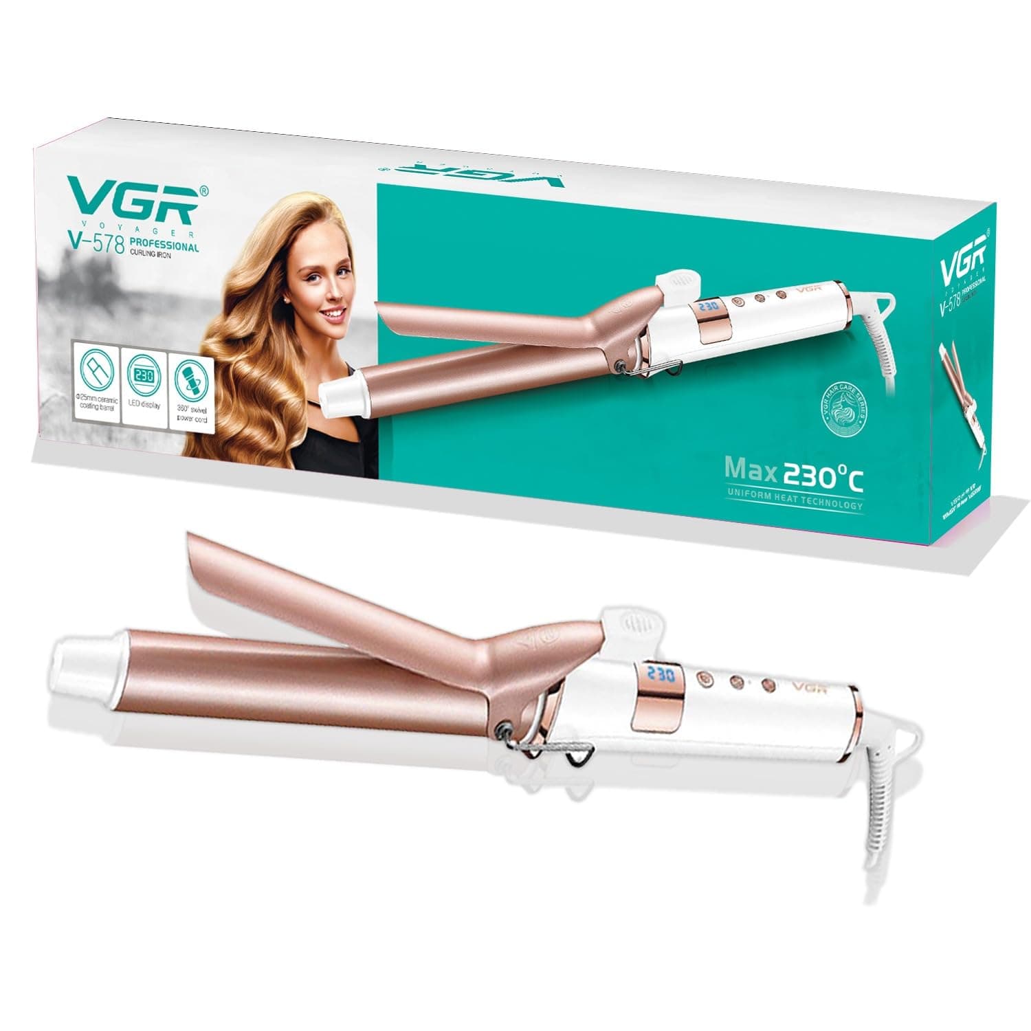 VGR V578 Professional Electric Fast Heating Hair Curling Iron