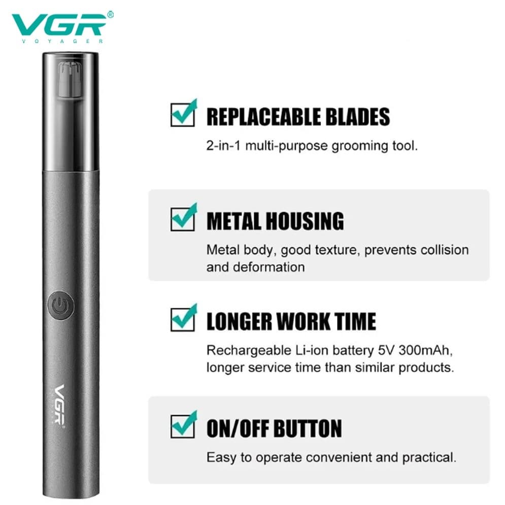 VGR V615 Professional 2 In 1 Nose And Hair Trimmer For Men And Women view 2
