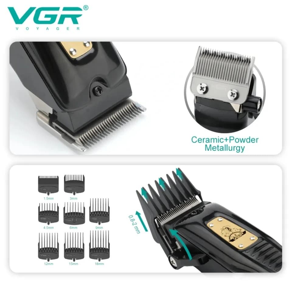 VGR V651 Electric Professional Adjustable Hair Trimmer Haircut Machine Barber Clipper view 3