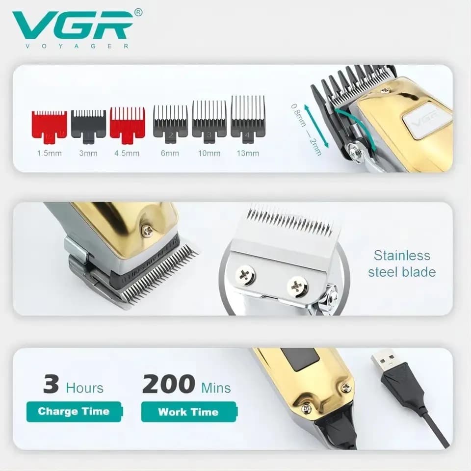 VGR V655 Professional Hair Clipper Electric Hair Cutting Machine view 3