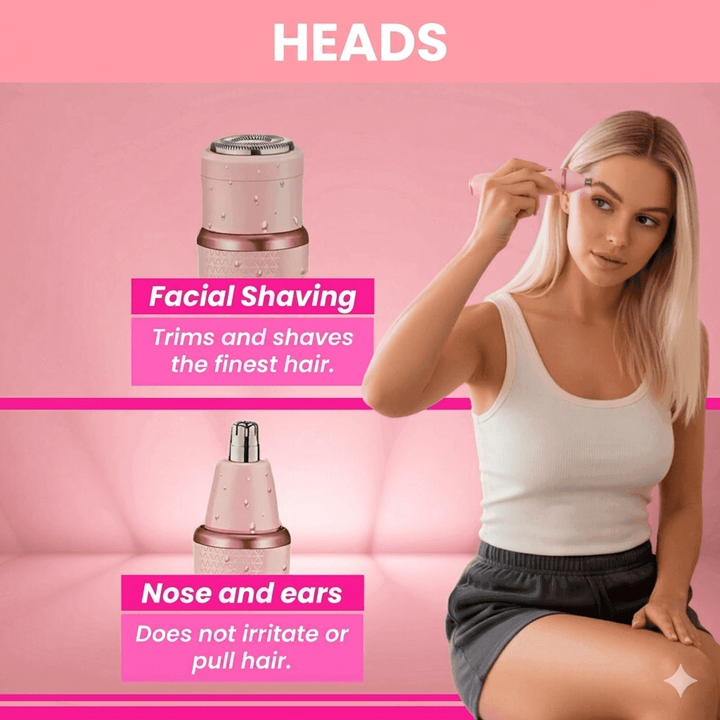VGR V761 4-in-1 Women's Electric Shaver Set (Body, Nose, Eyebrow, and Facial Trimmer) view 3