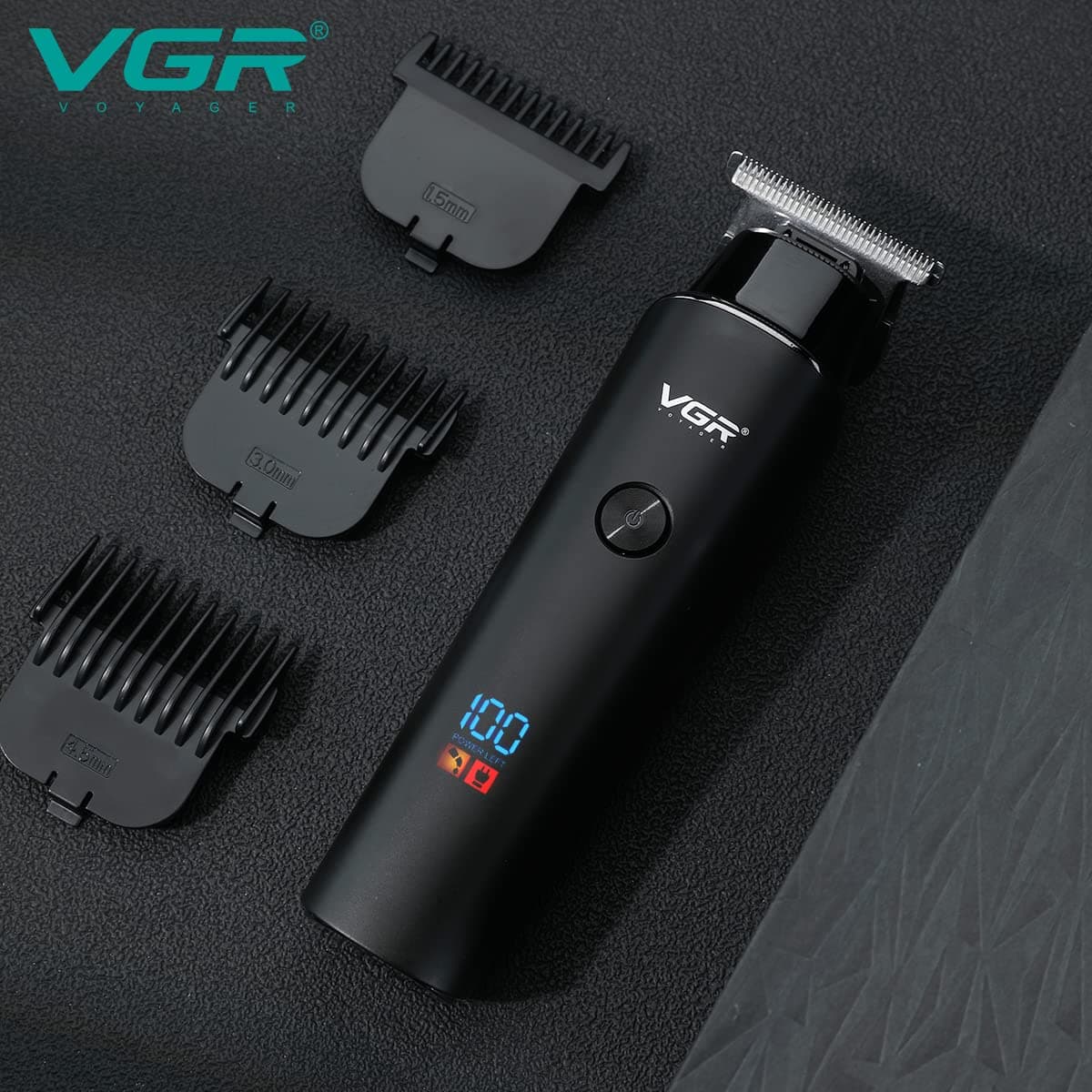 VGR V937 Professional Cordless Rechargeable Hair Trimmer With LED Display view 3