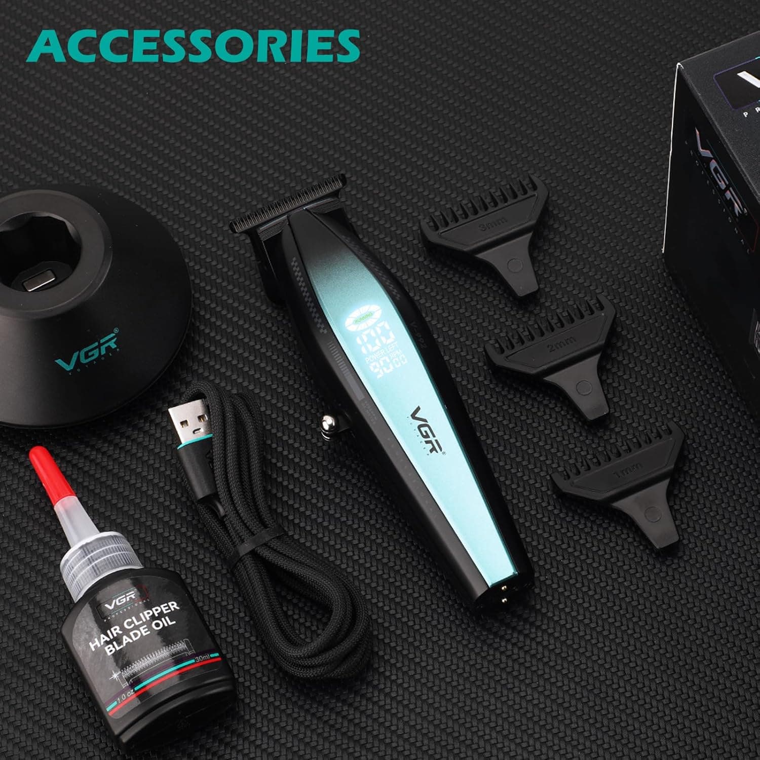 VGR V992 Cordless T-Blade Hair & Beard Trimmer 9000 RPM 240 Min view 2